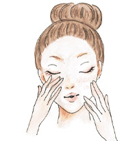 翌朝シートをゆっくりとはがします。シートをはがした後、肌にジェル状の美容液が残っている場合は、やさしく肌になじませてください。